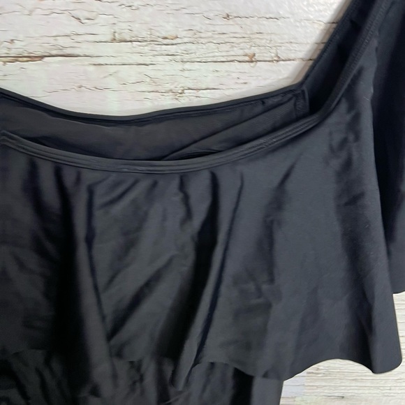 Pink blush maternity swim black size large ruffle - Picture 7 of 10